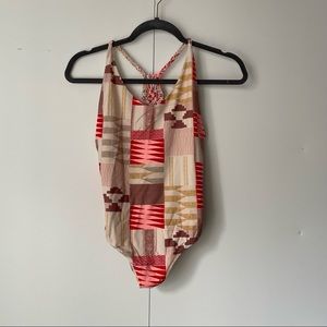 AERIE • Aztec crochet back one piece swimsuit Medium